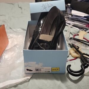 Life Stride Black Patent Loafers with Bit Accent